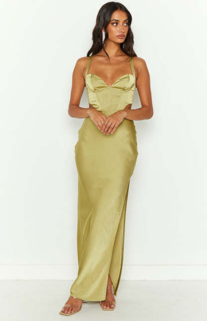 Sarah Green Corset Formal Maxi Dress-Vavasi.All Rights Reserved.