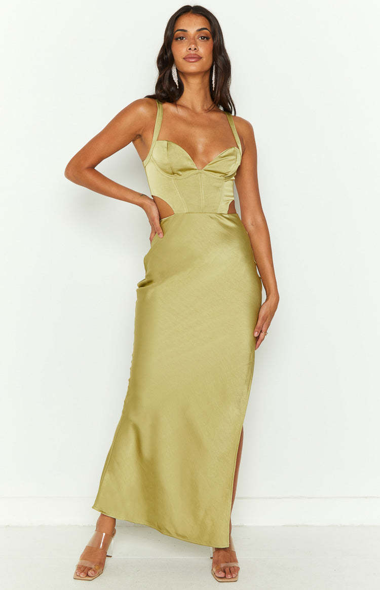 Sarah Green Corset Formal Maxi Dress-Vavasi.All Rights Reserved.