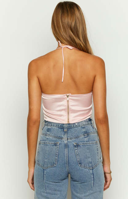 Sashay Pink Corset Crop Top-Vavasi.All Rights Reserved.