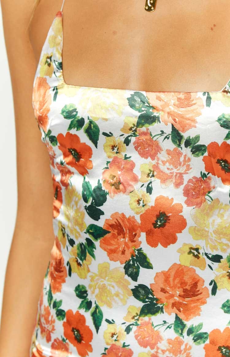 Say So Orange Floral Mini Dress-Vavasi.All Rights Reserved.