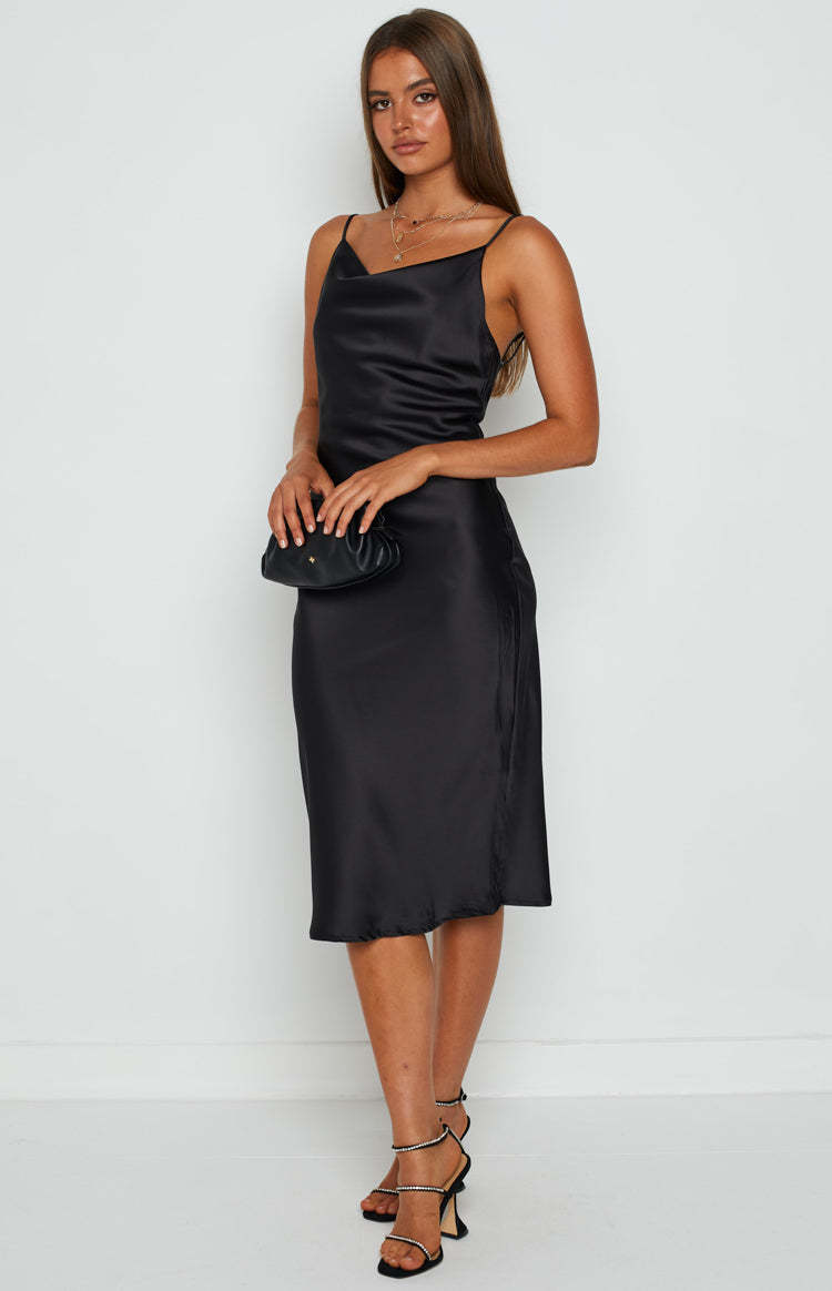 Schiffer Slip Midi Dress Black-Vavasi.All Rights Reserved.