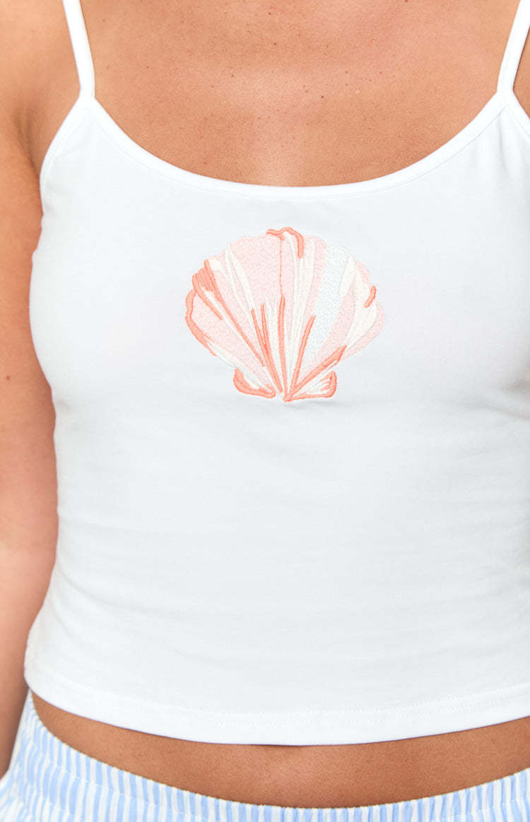 Scottie White Shell Singlet-Vavasi.All Rights Reserved.