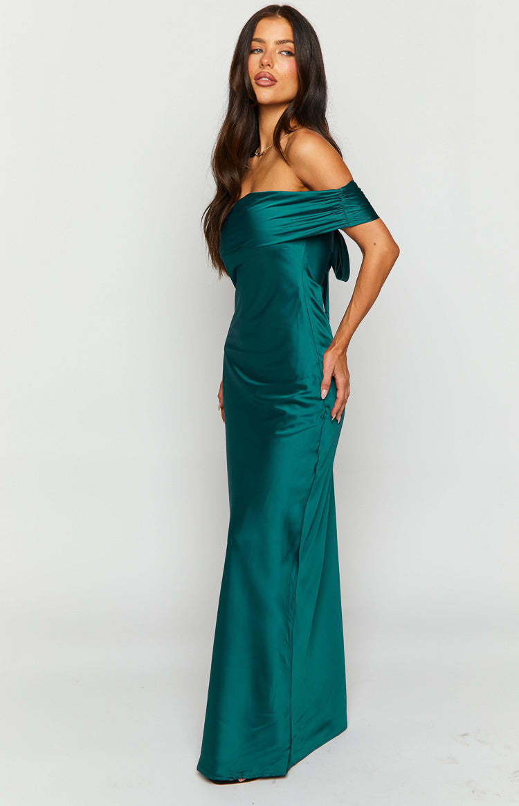 Seraphina Teal Off The Shoulder Maxi Dress-Vavasi.All Rights Reserved.