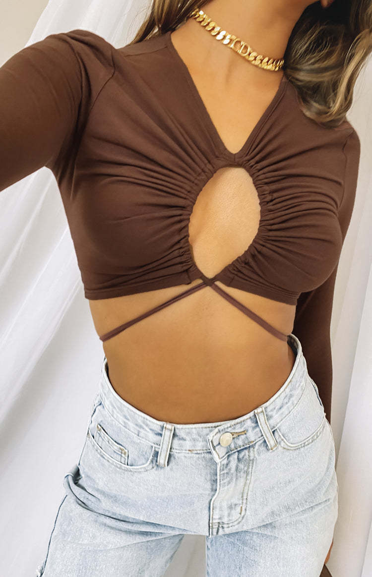 Serena Crop Top Brown-Vavasi.All Rights Reserved.