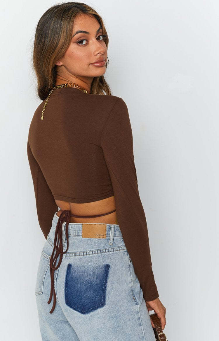 Serena Crop Top Brown-Vavasi.All Rights Reserved.
