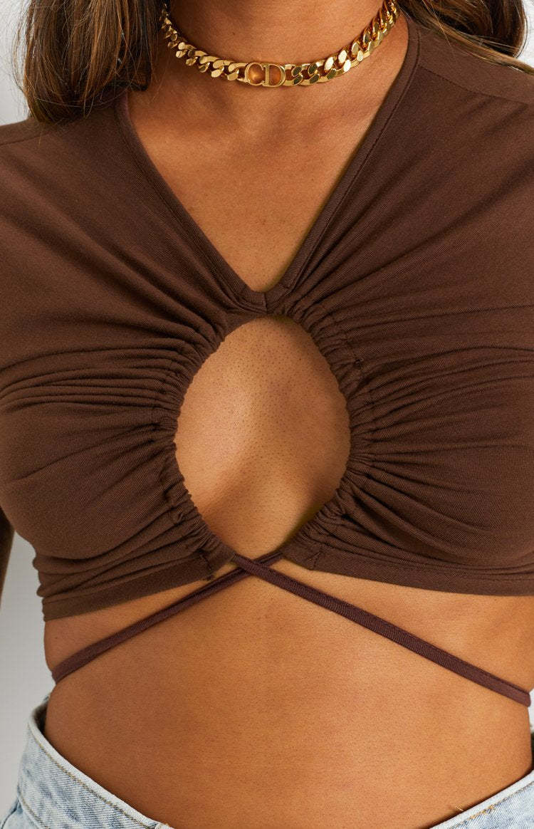 Serena Crop Top Brown-Vavasi.All Rights Reserved.