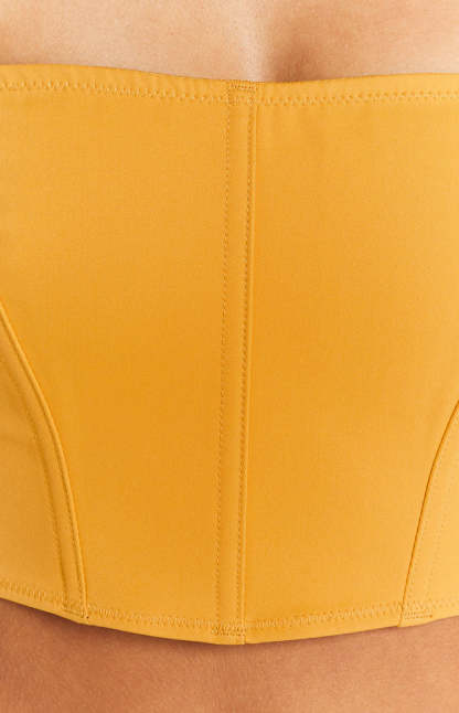 Serendipity Yellow Strapless Corset Top-Vavasi.All Rights Reserved.