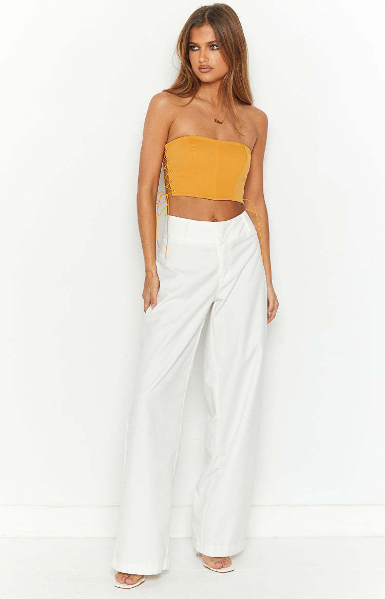 Serendipity Yellow Strapless Corset Top-Vavasi.All Rights Reserved.