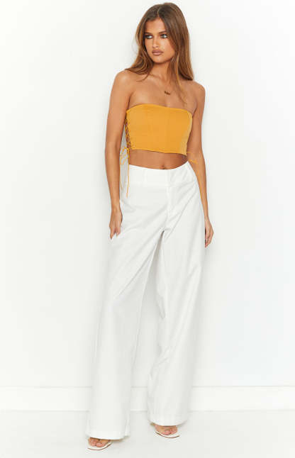 Serendipity Yellow Strapless Corset Top-Vavasi.All Rights Reserved.