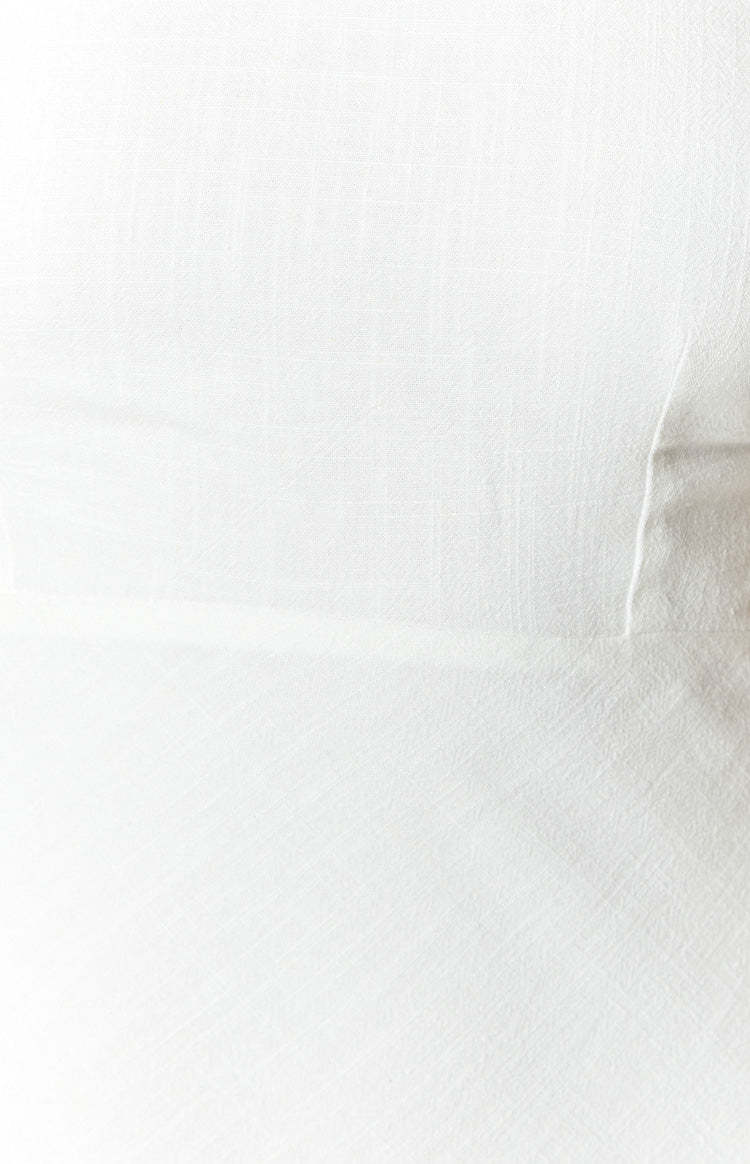 Shannon White Linen Blend Mini Dress-Vavasi.All Rights Reserved.