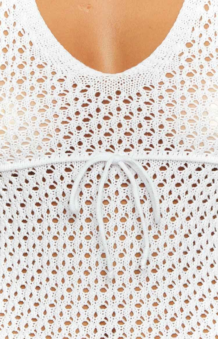 Sharpine White Knit Mini Dress-Vavasi.All Rights Reserved.