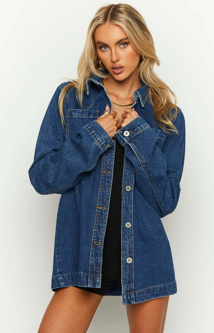 She's Got It Denim Long Sleeve Top-Vavasi.All Rights Reserved.