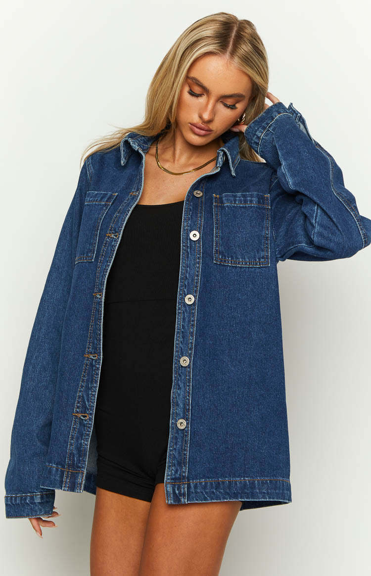 She's Got It Denim Long Sleeve Top-Vavasi.All Rights Reserved.