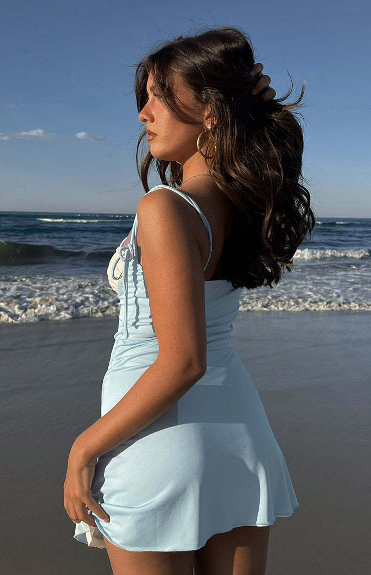Simmi Blue Mini Dress-Vavasi.All Rights Reserved.