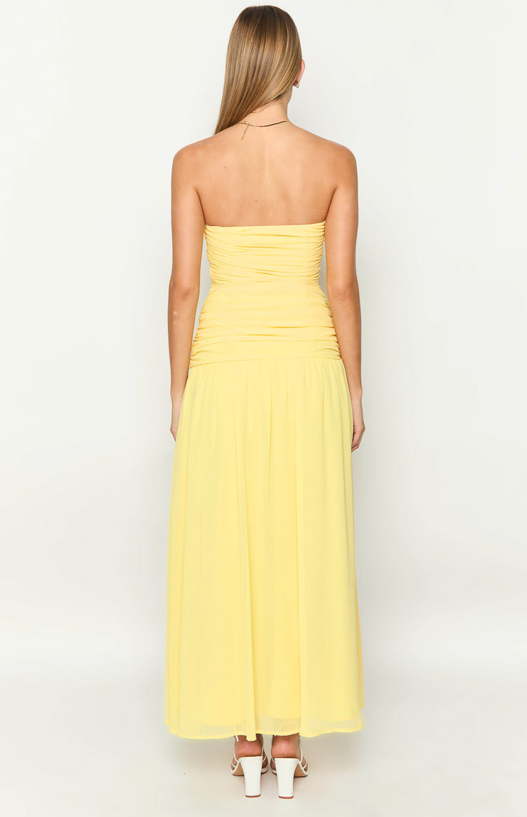 Sinclair Yellow Strapless Maxi Dress-Vavasi.All Rights Reserved.