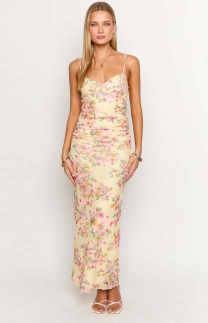 Sintra Yellow Bloom Maxi Dress-Vavasi.All Rights Reserved.