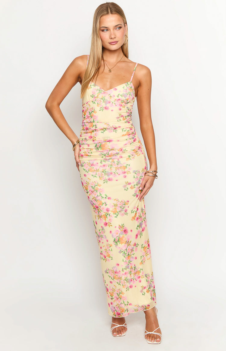 Sintra Yellow Bloom Maxi Dress-Vavasi.All Rights Reserved.