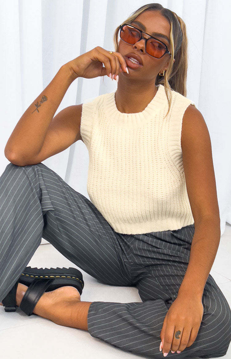 Snoh White Knit Tank-Vavasi.All Rights Reserved.
