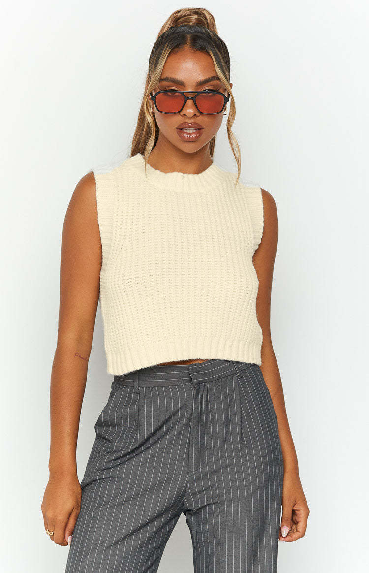 Snoh White Knit Tank-Vavasi.All Rights Reserved.