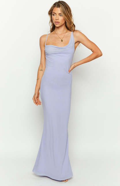 So Lovely Lilac Mesh Maxi Dress-Vavasi.All Rights Reserved.