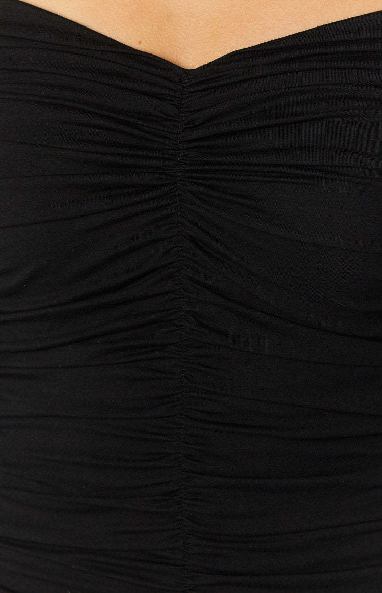 Solene Black Long Sleeve Mini Dress-Vavasi.All Rights Reserved.