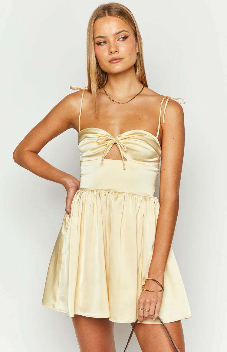 Sommer Yellow Mini Dress-Vavasi.All Rights Reserved.