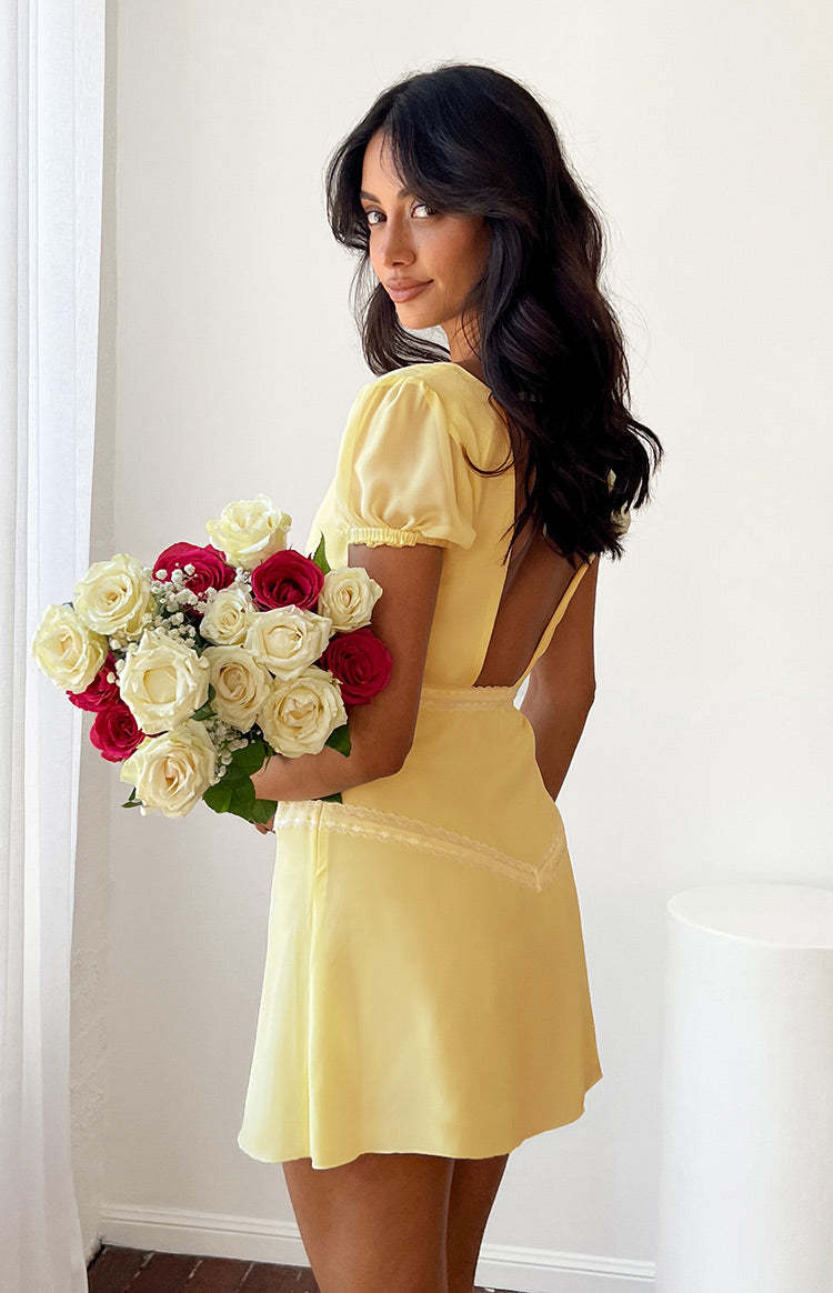 Sonni Baby Yellow Mini Dress-Vavasi.All Rights Reserved.