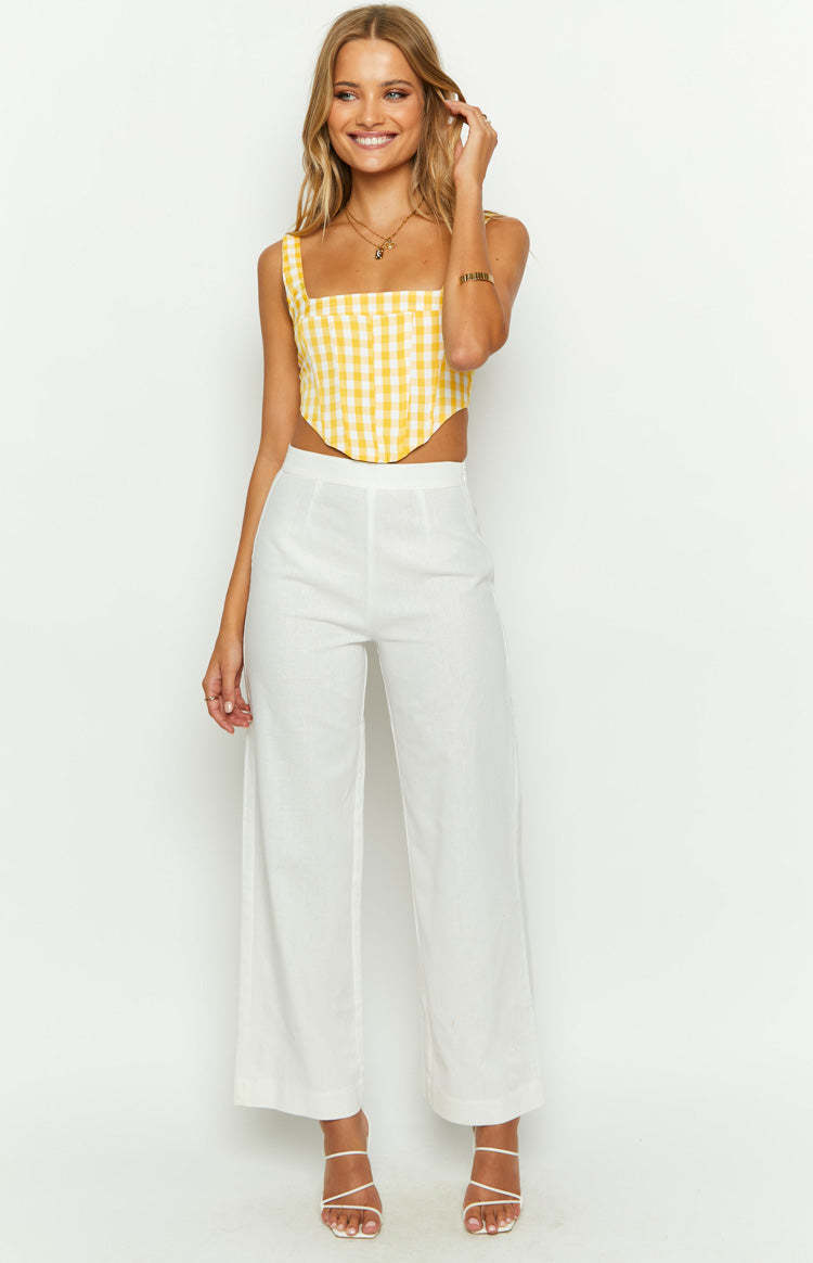 Sonya Yellow Gingham Corset-Vavasi.All Rights Reserved.