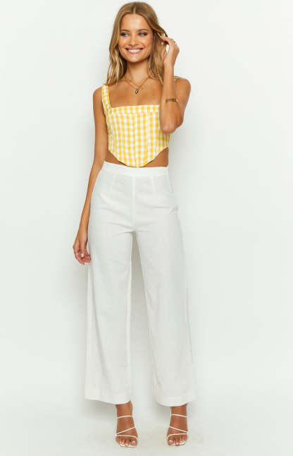 Sonya Yellow Gingham Corset-Vavasi.All Rights Reserved.