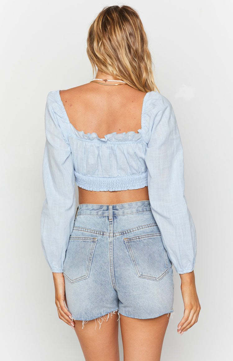Sophia Crop Top Blue-Vavasi.All Rights Reserved.