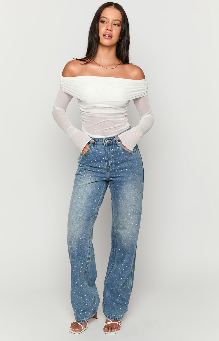 Sparks Mid Wash Denim Straight Leg Jeans-Vavasi.All Rights Reserved.