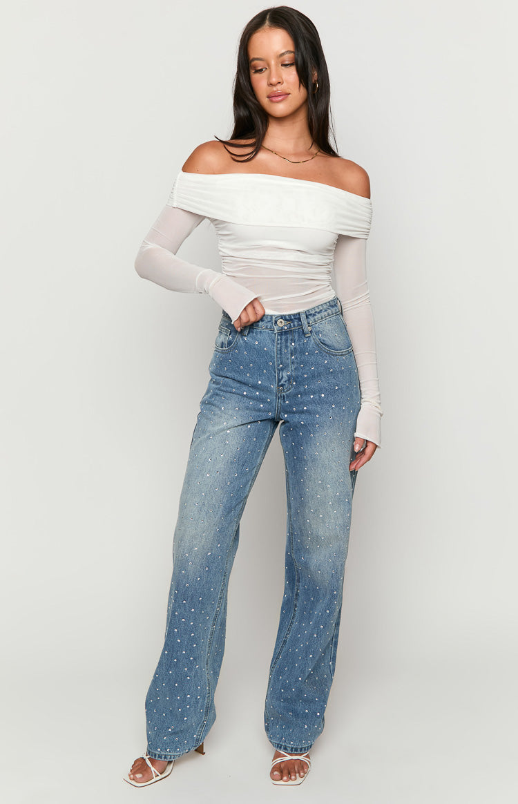 Sparks Mid Wash Denim Straight Leg Jeans-Vavasi.All Rights Reserved.