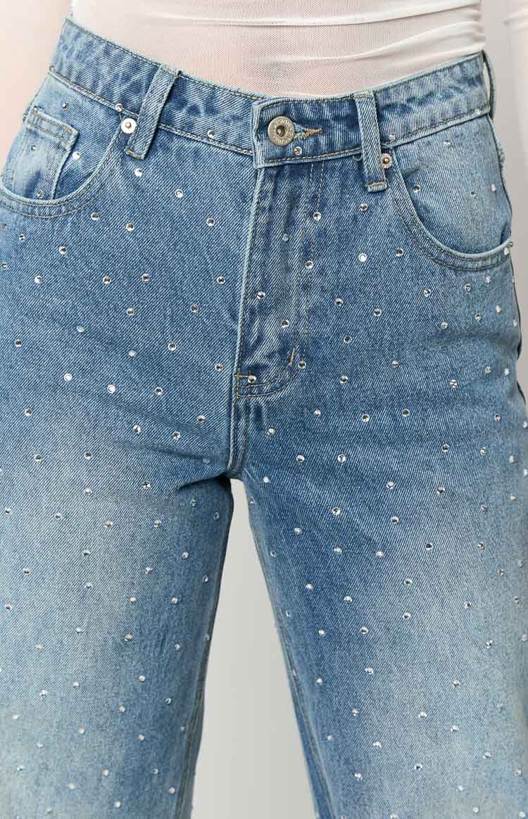 Sparks Mid Wash Denim Straight Leg Jeans-Vavasi.All Rights Reserved.