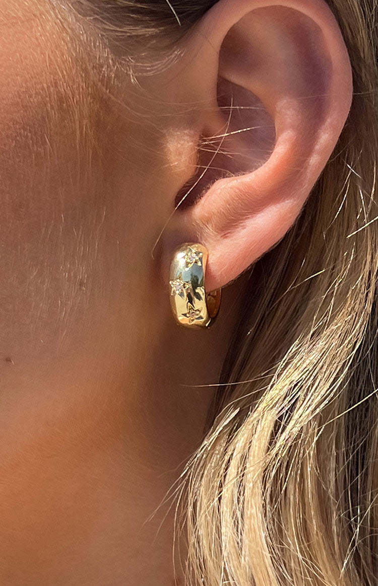 Stardust Gold Hoop Earrings-Vavasi.All Rights Reserved.