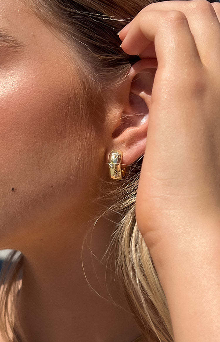 Stardust Gold Hoop Earrings-Vavasi.All Rights Reserved.