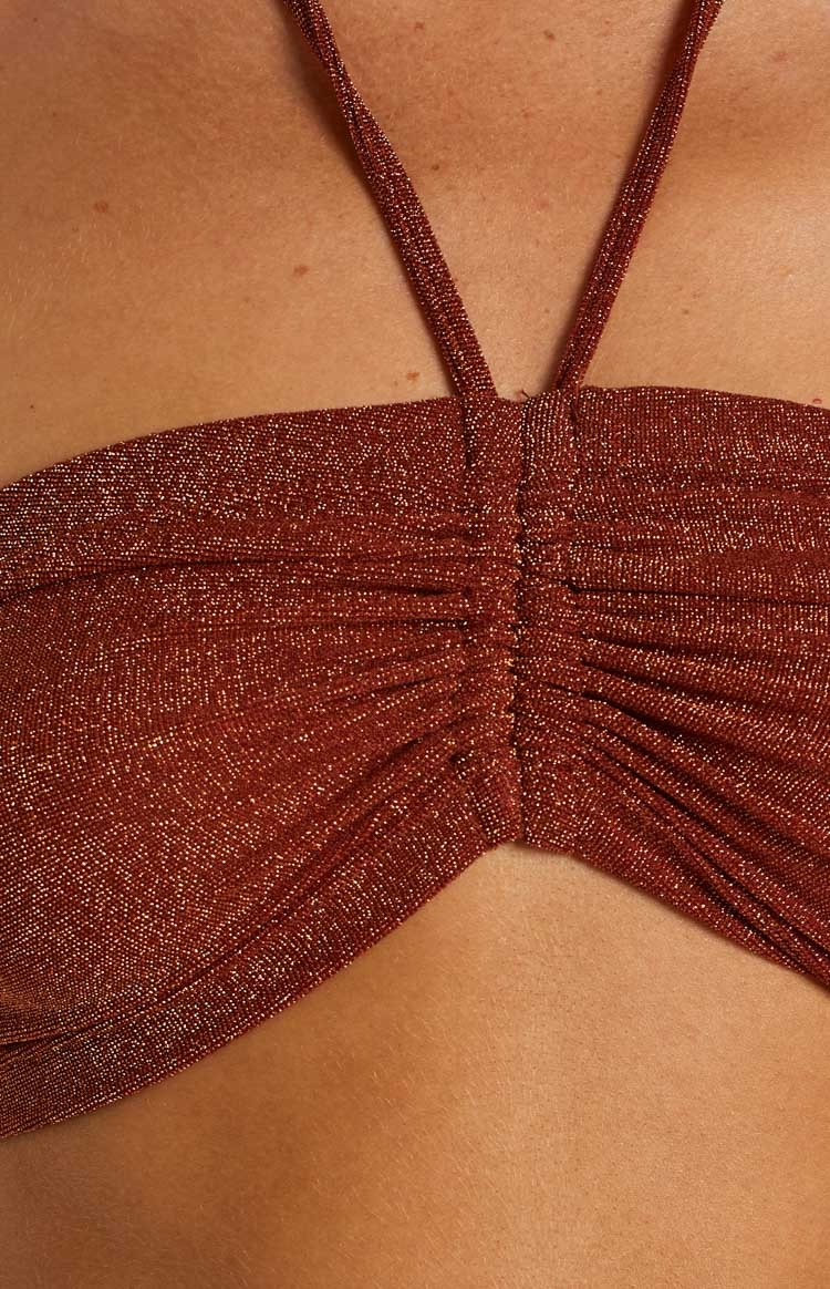 Stassie Rust Halter Top-Vavasi.All Rights Reserved.