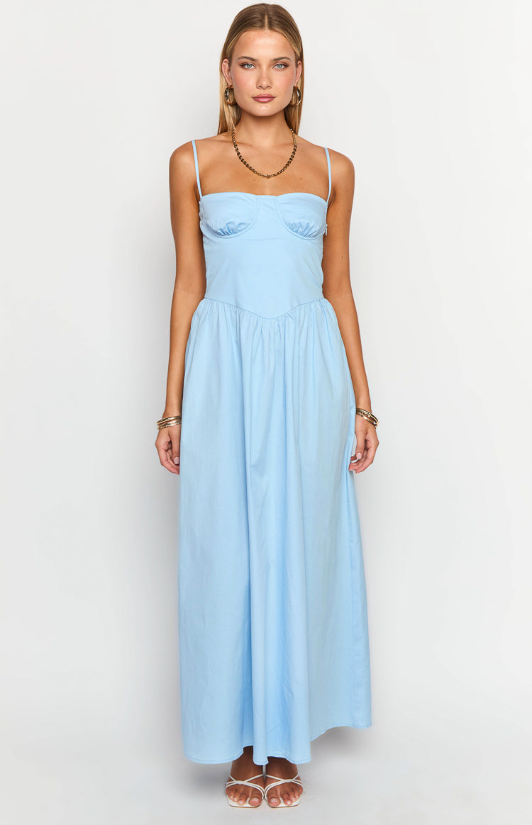 Stay Close Blue Maxi Dress-Vavasi.All Rights Reserved.