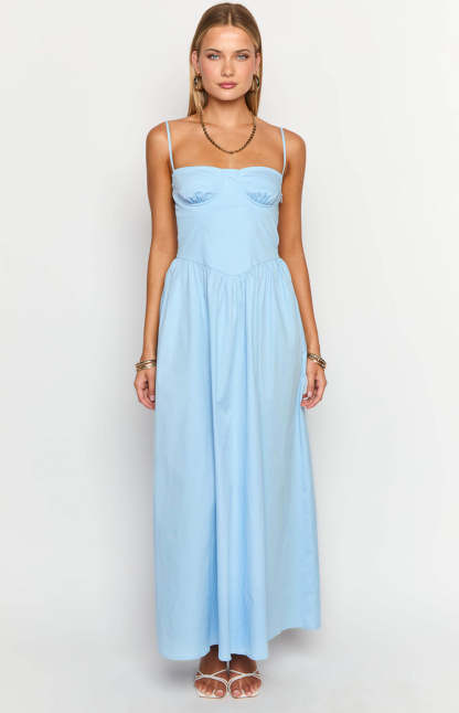 Stay Close Blue Maxi Dress-Vavasi.All Rights Reserved.