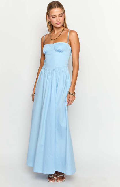 Stay Close Blue Maxi Dress-Vavasi.All Rights Reserved.