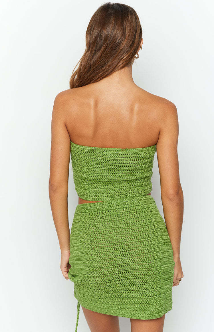 Stella Green Strapless Crochet Top-Vavasi.All Rights Reserved.