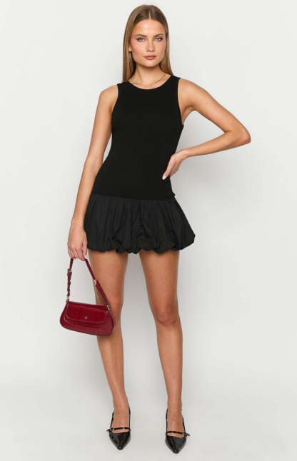 Stiles Black Bubble Mini Dress-Vavasi.All Rights Reserved.