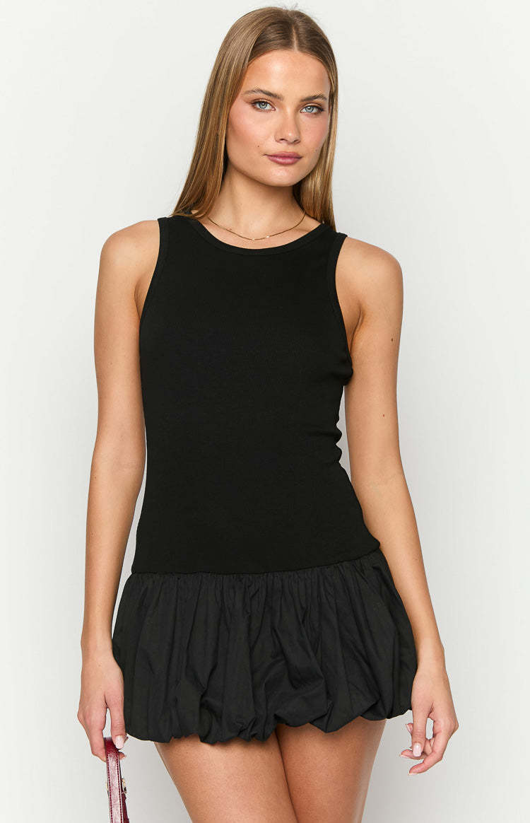 Stiles Black Bubble Mini Dress-Vavasi.All Rights Reserved.