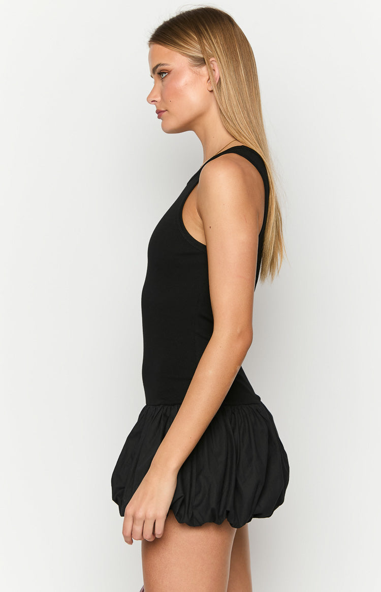 Stiles Black Bubble Mini Dress-Vavasi.All Rights Reserved.