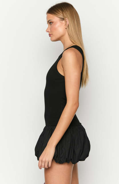 Stiles Black Bubble Mini Dress-Vavasi.All Rights Reserved.