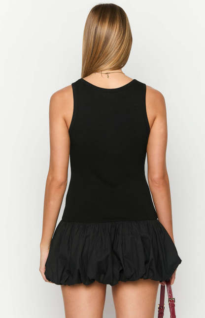 Stiles Black Bubble Mini Dress-Vavasi.All Rights Reserved.
