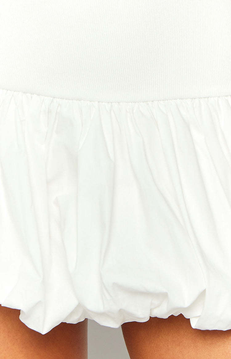 Stiles White Bubble Mini Dress-Vavasi.All Rights Reserved.