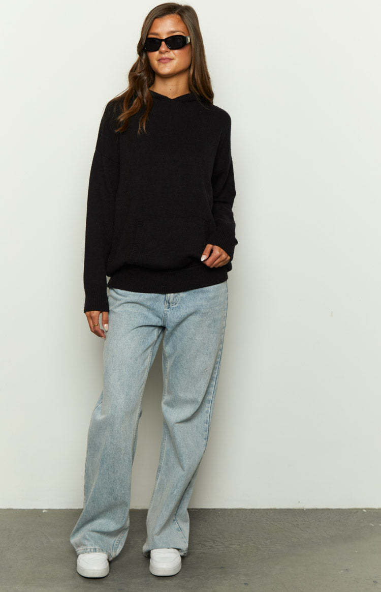 Story of Me Black Knitted Hoodie-Vavasi.All Rights Reserved.