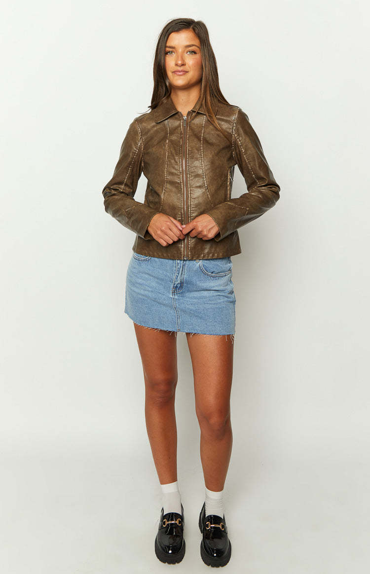 Street Style Brown PU Jacket-Vavasi.All Rights Reserved.