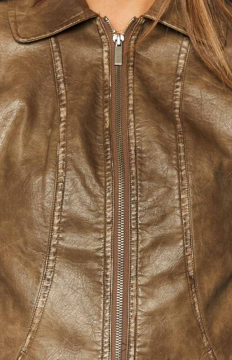 Street Style Brown PU Jacket-Vavasi.All Rights Reserved.