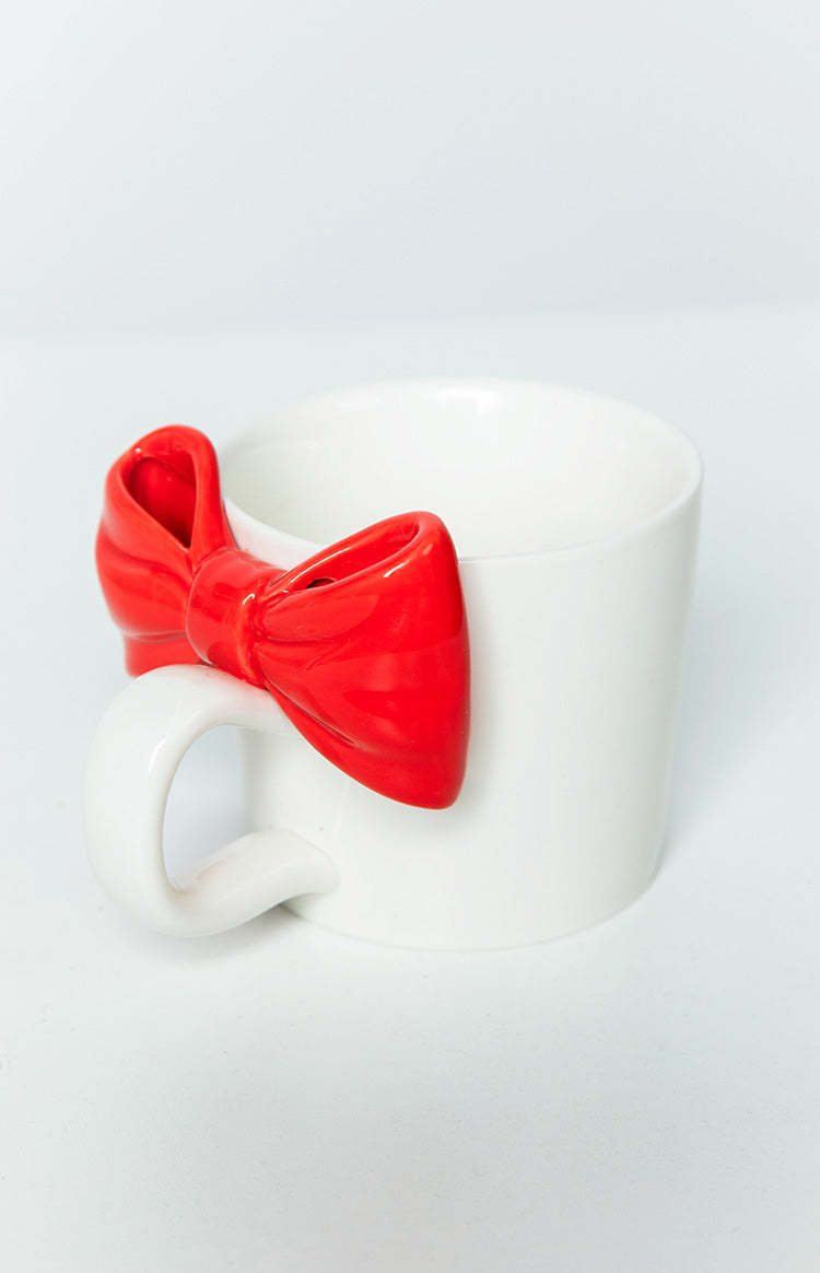 Sugar Sugar White And Red Bow Mug-Vavasi.All Rights Reserved.